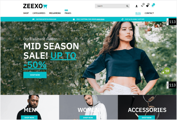 Zeexo Multipurpose Shopify Theme Multi languages RTL support