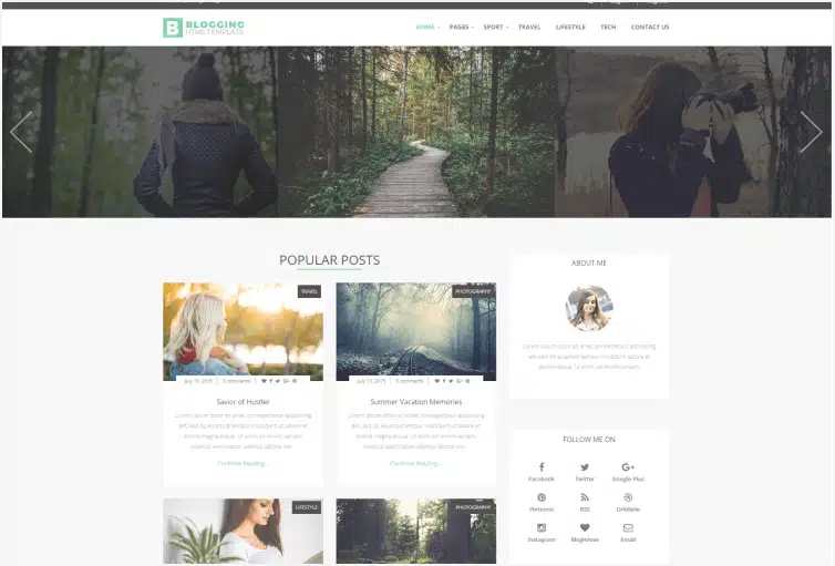Blogging HTML Template