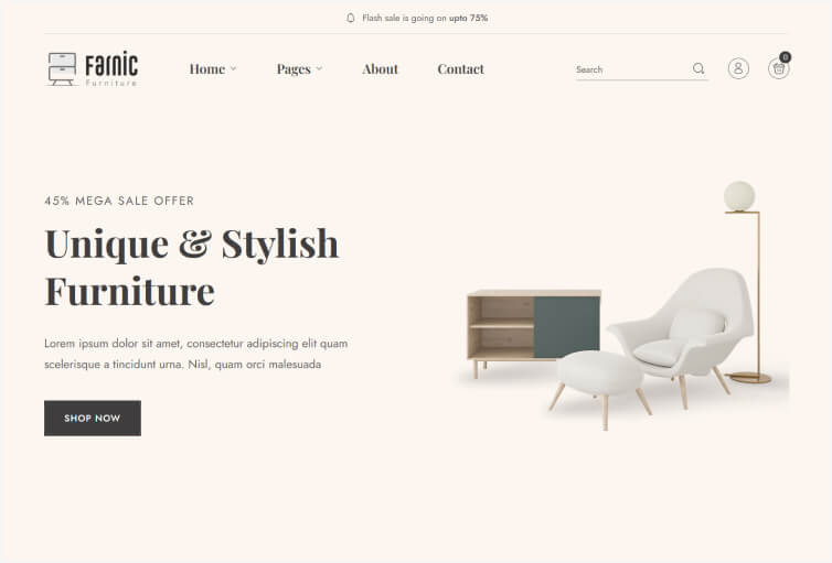 Farnic – Furniture Website Template