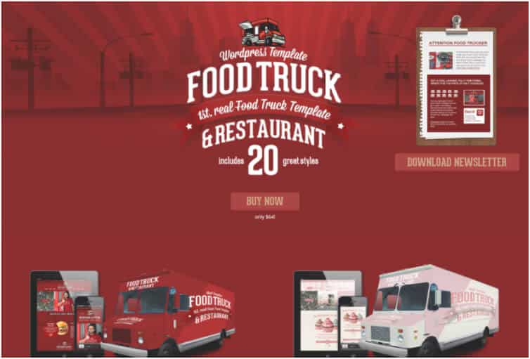 Food Truck & Restaurant 20 Styles – WP Theme

