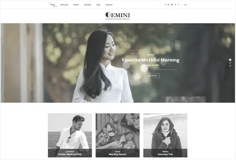 Gemini Personal Blog HTML Template