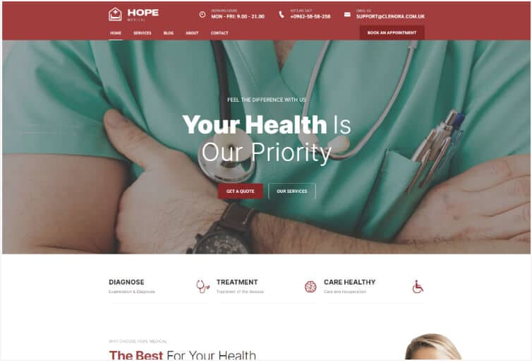 Hope – Health & Medical HTML5 Template