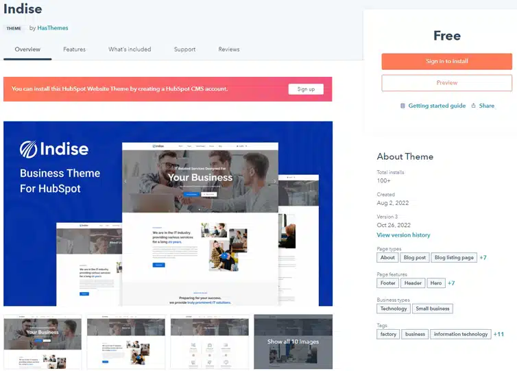 Indise – Business Theme For HubSpot