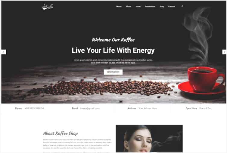 Coffee HTML Website Templates