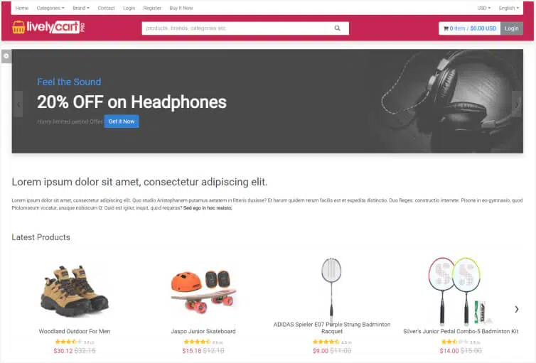 LivelyCart PRO - Laravel eCommerce Platform