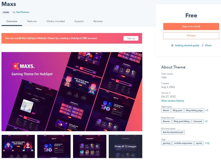 Maxs - The gaming theme for HubSpot CMS