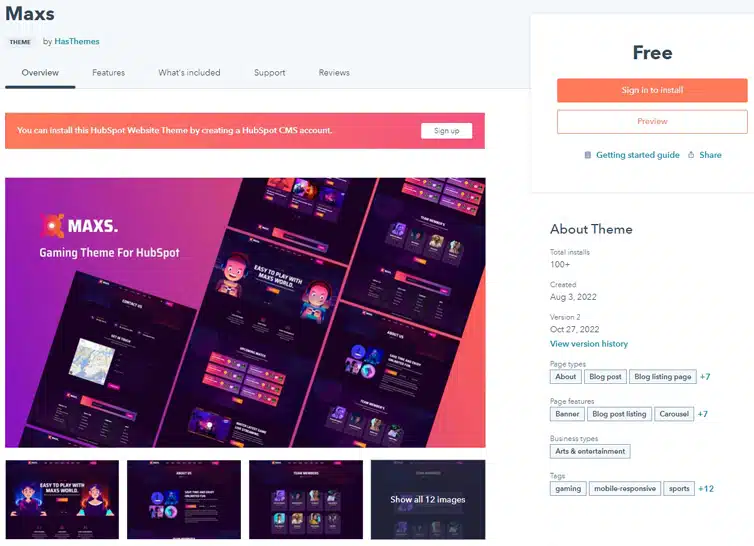 Maxs - The gaming theme for HubSpot CMS