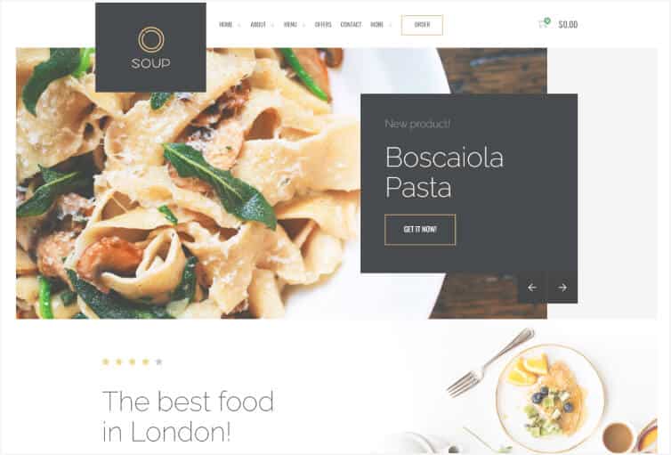 Soup – Online Food & Restaurant WP Theme