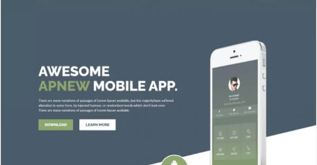 Apnew – App Landing Page HTML5 Template