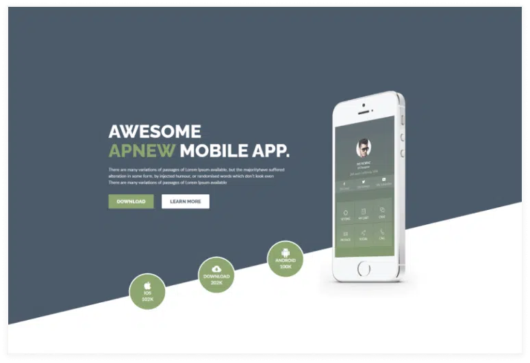 Apnew – App Landing Page HTML5 Template