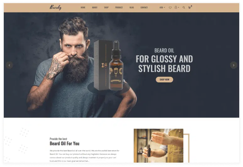 Bardy - Beard Oil Shopify Theme