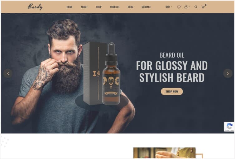 Bardy beard oil shopify theme