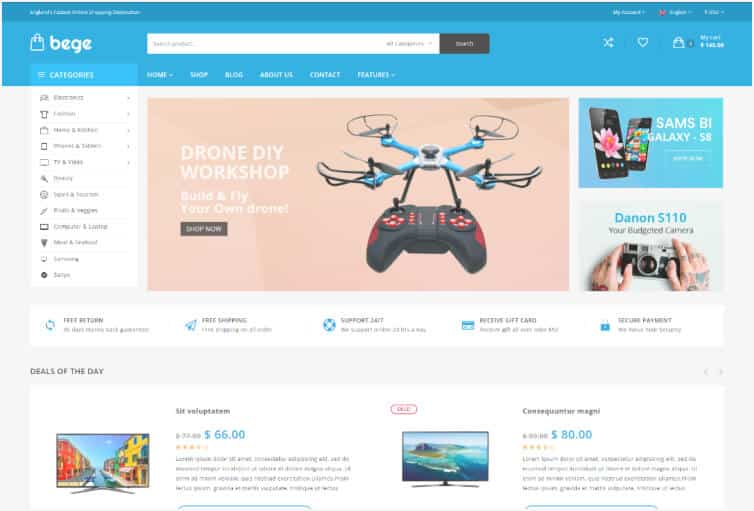 Bege – eCommerce Bootstrap Template
