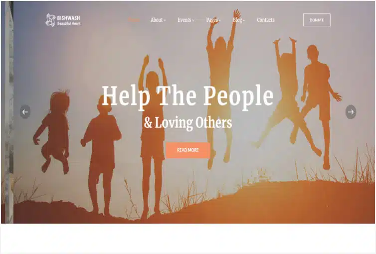 Bishwash – Charity Bootstrap 4 Template