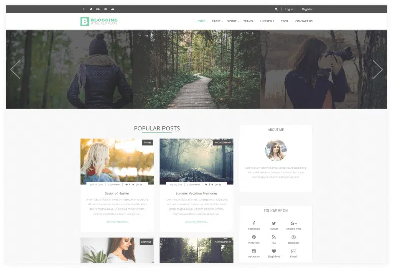 Blogging HTML Template