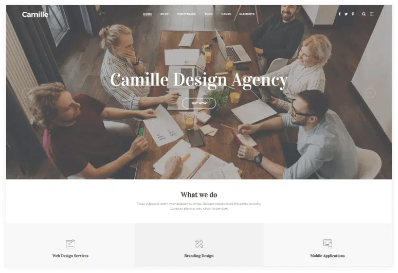 Camille – Multi-Concept HTML Template for Start-ups and Agency