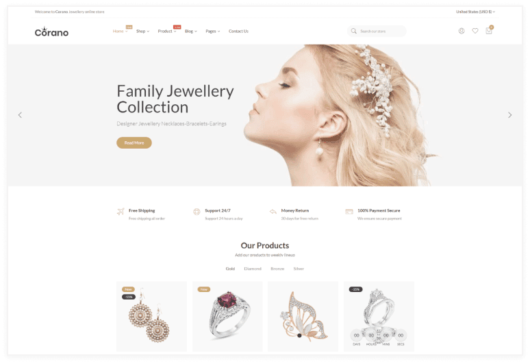 Corano – Jewelry Store Shopify Theme
