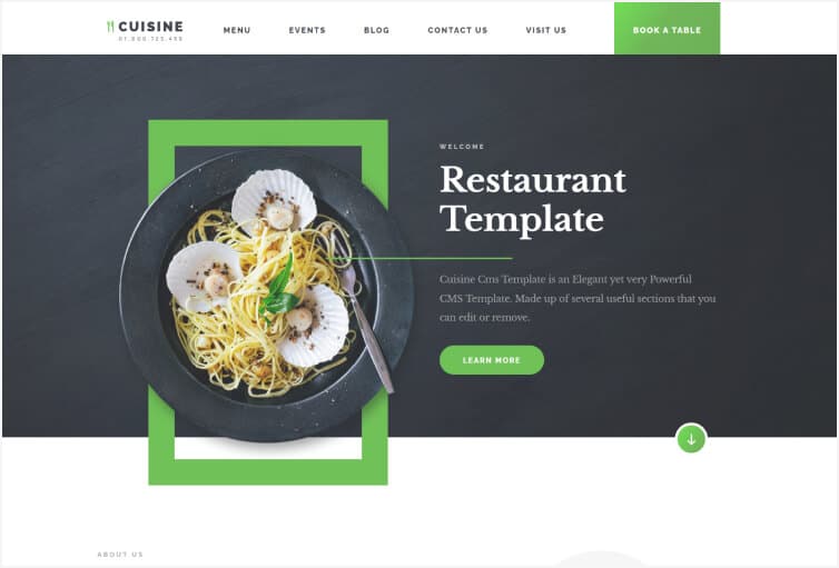 Cuisine - Restaurant Website Template 