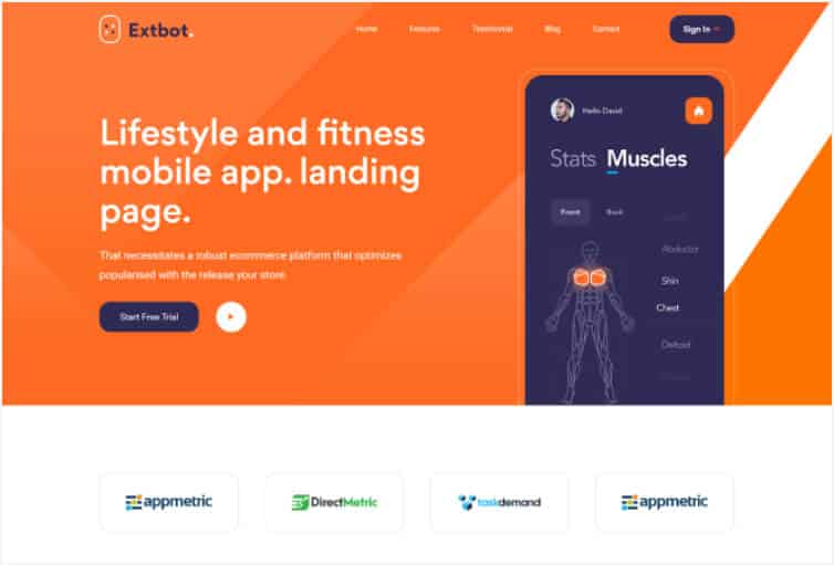 Extbot – Vue JS App Landing Page Template Fully Responsive