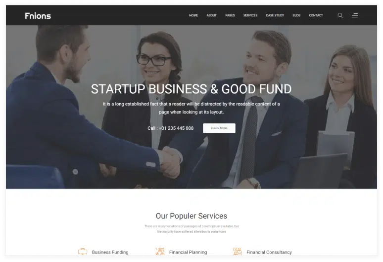 Fnions - Finance and Business Consulting HTML Template