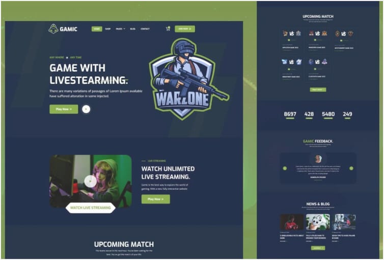 Gamic - Game Website Template