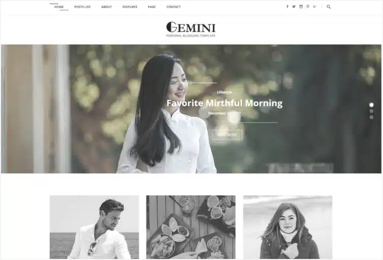 Gemini- Personal Blog HTML Template