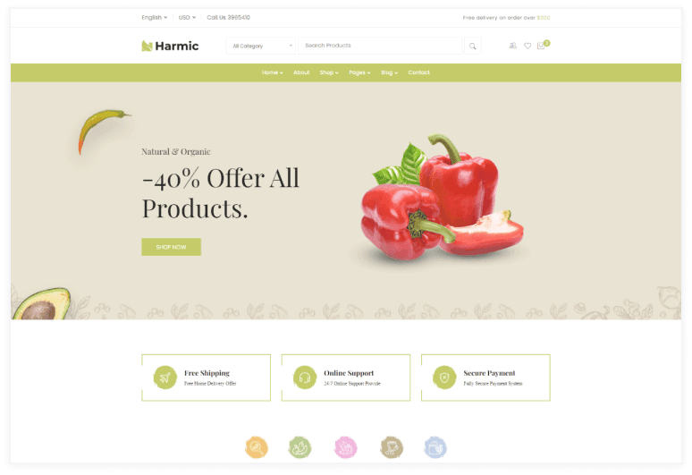 Harmic Organic Food HTML Template