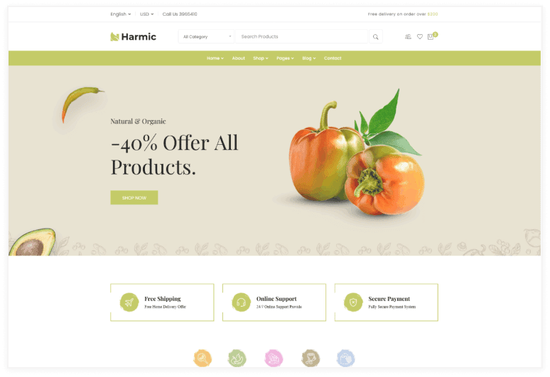 Harmic – Organic Food HTML Template