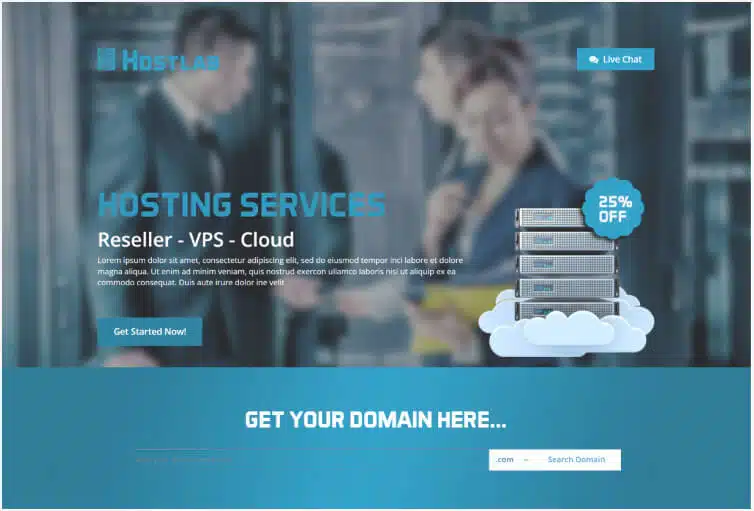 Hostlab – Hosting Landing Page Template