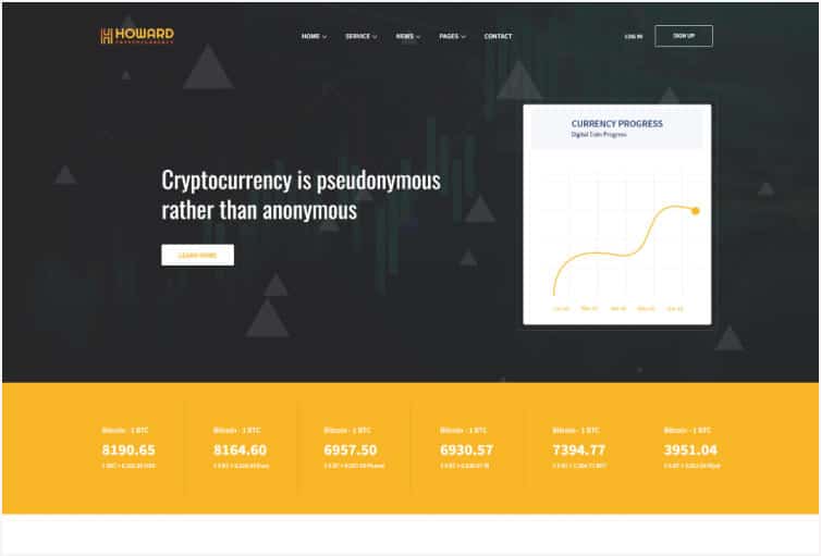Howard - React JS Crypto Currency Template