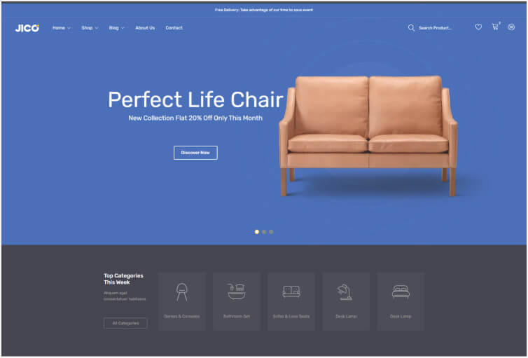 Jico – Modern Furniture eCommerce HTML Template