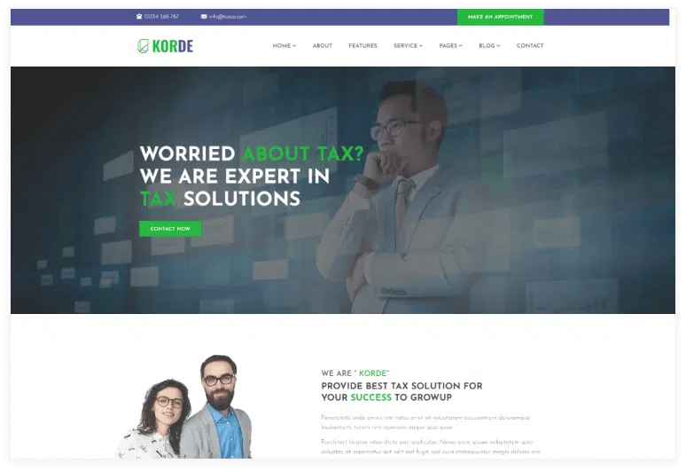 Korde - Finance & Tax Consultancy HTML Template