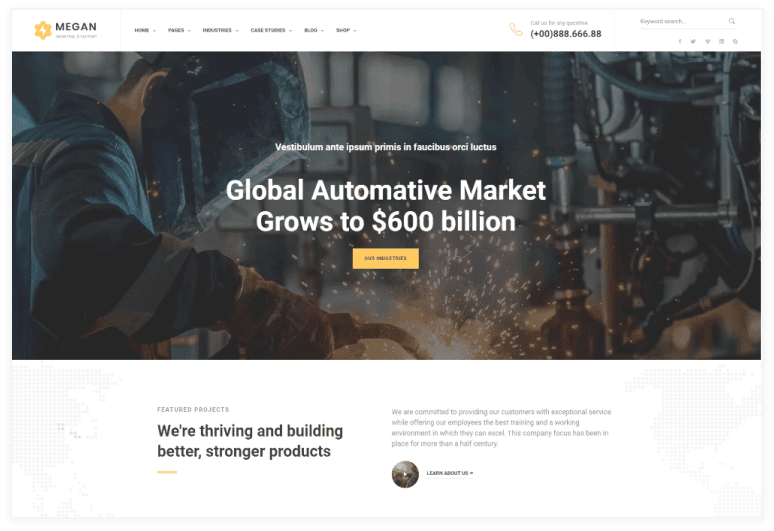 Megan – Industrial & Manufacturing Businesses HTML Template