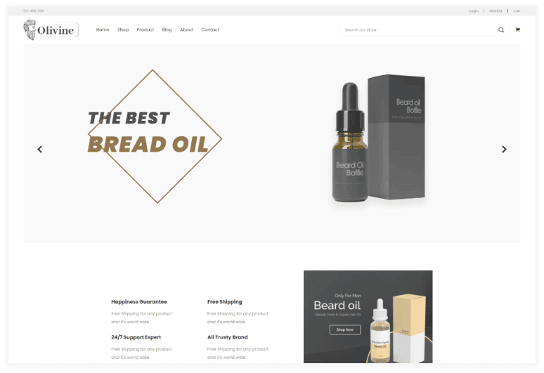 Olivine - Beard Oil HTML Template