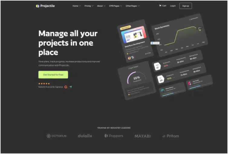 Projectile - SaaS Webflow template