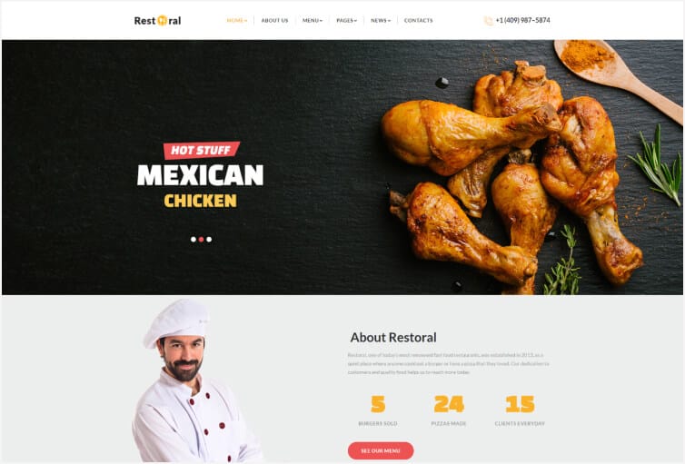 Restoral- Food & Restaurant HTML Reponsive Bootstrap 4 Template