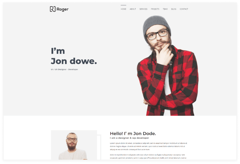 Roger – Personal Portfolio HTML Template