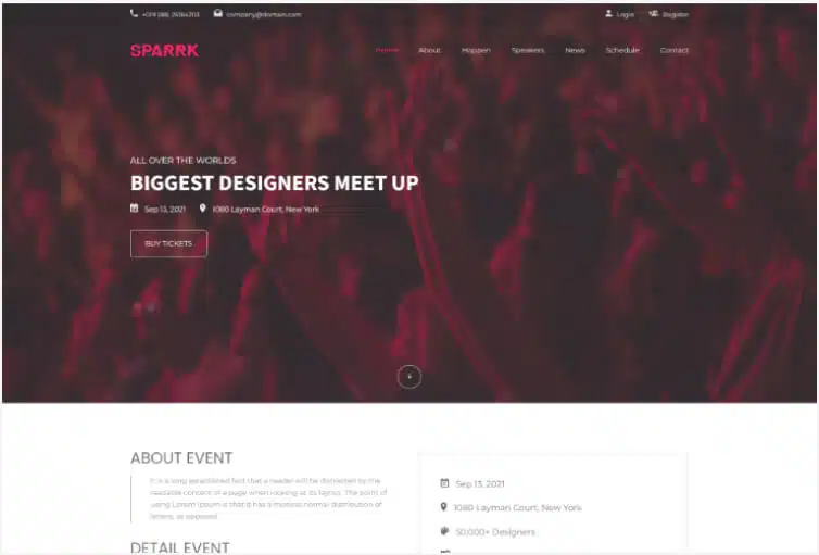 Sparrk – Event & Conference HTML5 Template