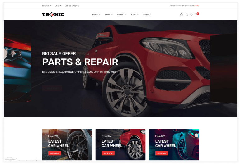 Tromic - Car Accessories Shop Bootstrap 5 Template