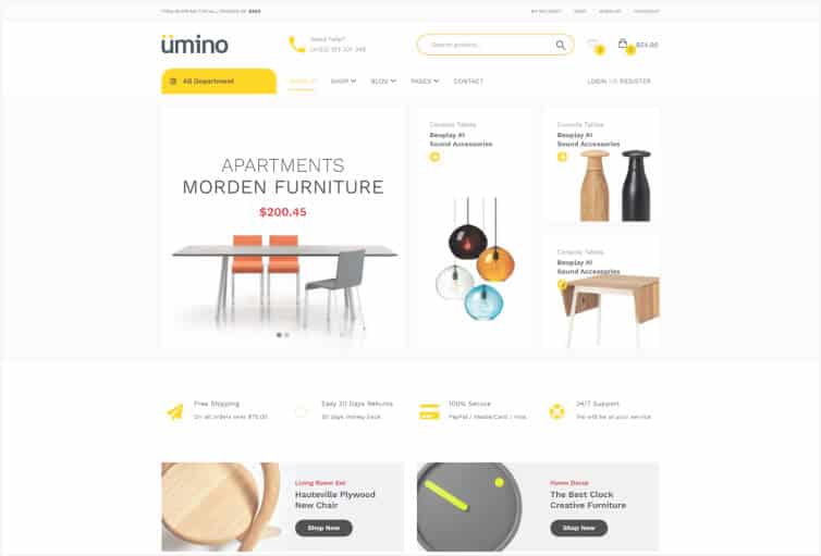 Furniture and Interior eCommerce Bootstrap 5 Template - Umino