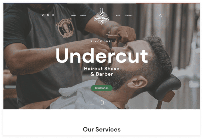 Undercut Barber Shop Website Template