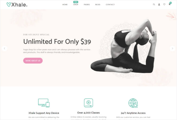 Xhale - Yoga Store Shopify 2.0 Theme