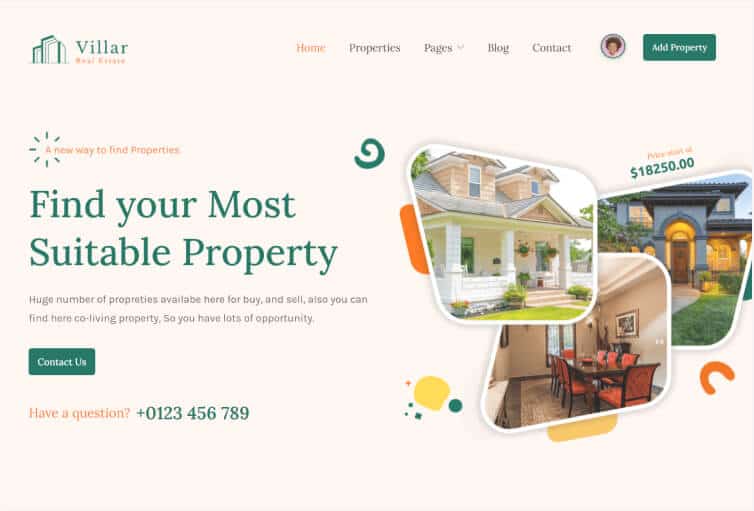 Villar Real Estate Website Webflow Template