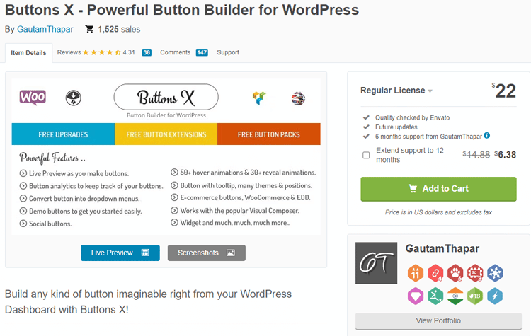 Button X powerful Button Builder for WordPress