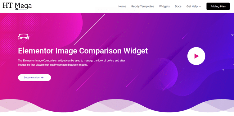 HT Mega elementor image comparison widget