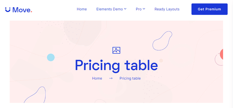 Move Addons Pricing Table