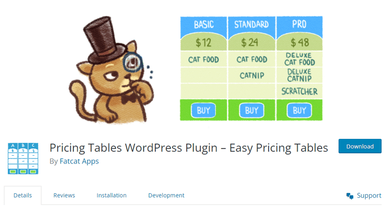 Easy Pricing Tables