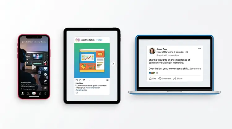 Social Media Editing Tool on different device