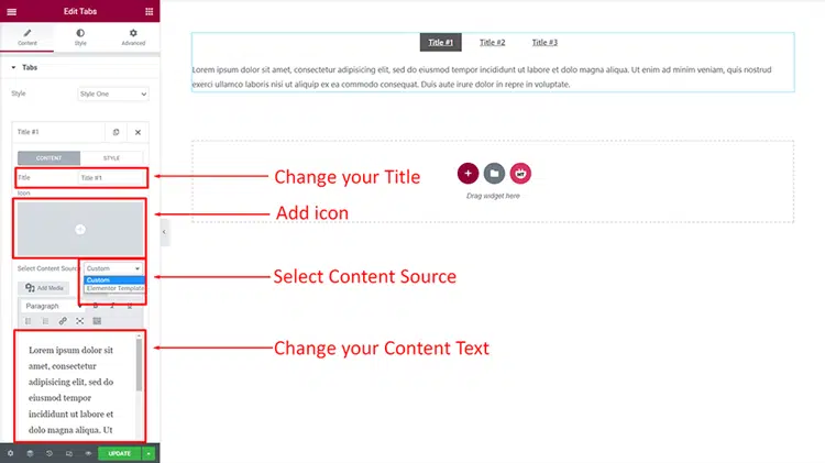 Customize the Tab