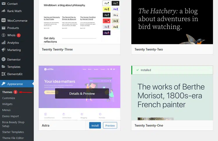 Change the Current Theme